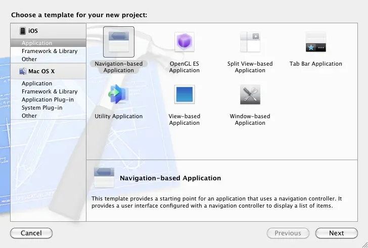 Creating a new Xcode 4 iPad project