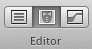 The Xcode editor toolbar buttons