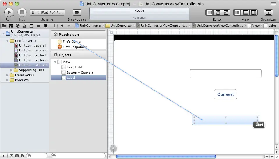 Connecting an Outlet in Xcode 4.3