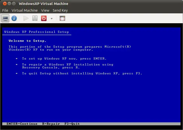 Windows XP running as a guest in an Ubuntu KVM virtual machine