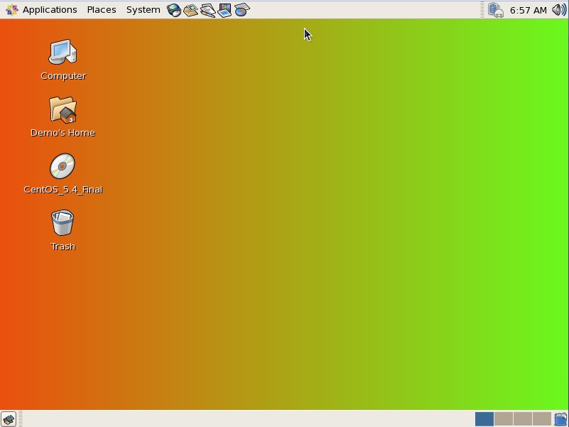 The CentOS background with a gradient configured
