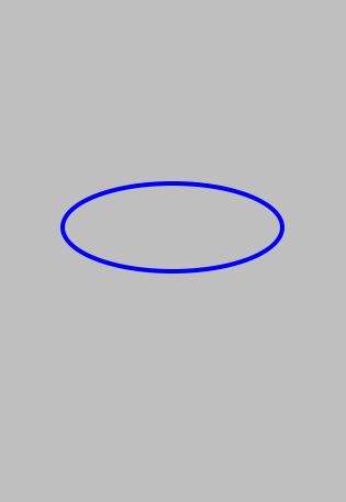 An ellipse drawn on an iPhone screen