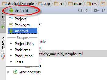 Android studio changing project tool window mode.png