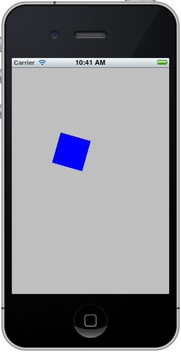 An example Core Animation App running on an iOS 6 based iPhone device