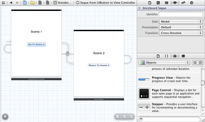 Configuring an Xcode storyboard transition