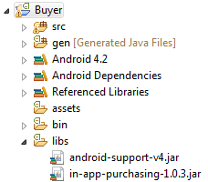 Adding the Amazon In-App Purchasing API library to a project