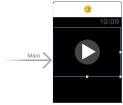 The WatchKit movie player example scene layout