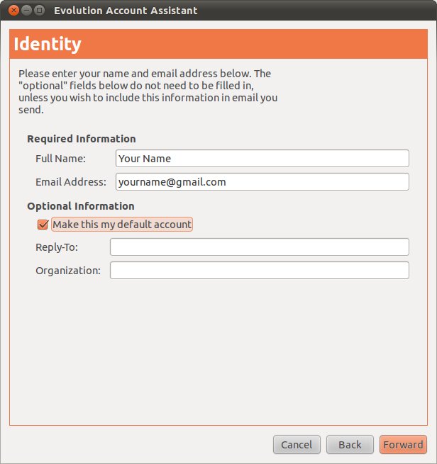 Configuring GMail identity information on Ubuntu 11.04