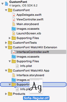 Watchkit add custom font file.png