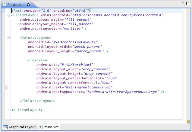 Directly editing the XML of an Android layout design