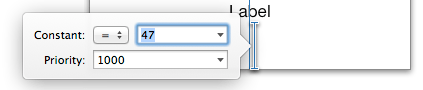 Directly editing an Auto Layout Constraint in the Interface Builder panel