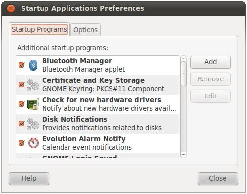 Ubuntu 10.10 Desktop startup programs