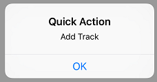 The 3D Touch Quick Action alert dialog