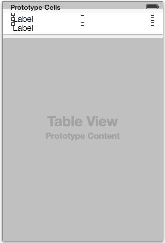 The prototype table cell layout for the MapKit search results table