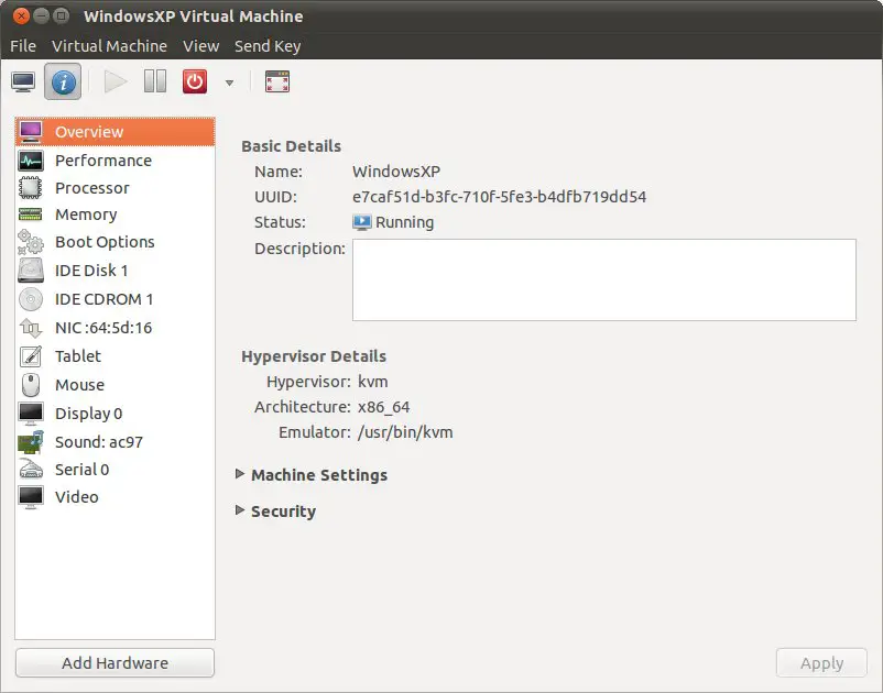 Ubuntu 11.04 KVM vm settings