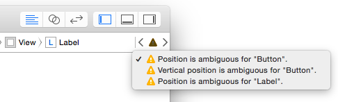 Xcode 6 autolayout warnings.png