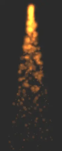 A rocket flame effect using the Xcode 6 particle emitter