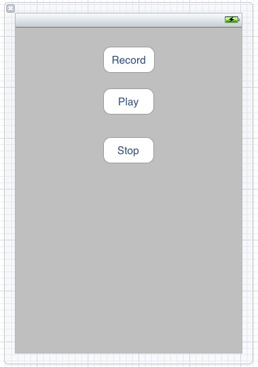 The user interface for an iPhone iOS 5 audio recording application
