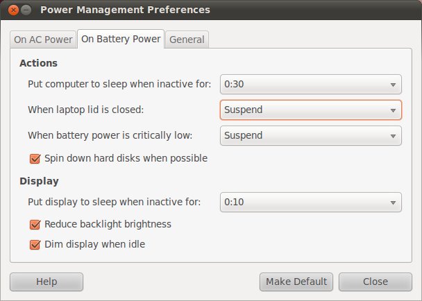 Ubuntu 10.10 Laptop Power Management
