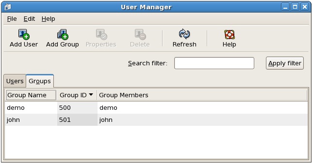 Managing Groups on a CentOS system