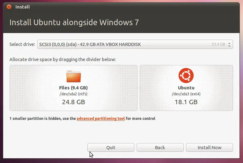 Dividing a disk between Windows and Ubuntu 11.04