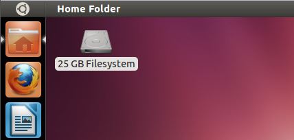 A windows file system icon on the Ubuntu 11.04 Unity desktop