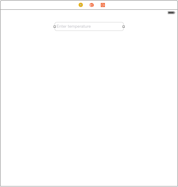 A UITextField view added to an Xcode 6 storyboard scene