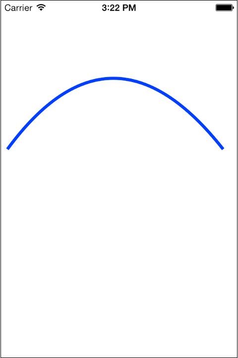 An iOS 7 Core Graphics Quadratic Bézier Curve