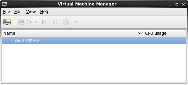 The virt-manager tool running on RHEL 6