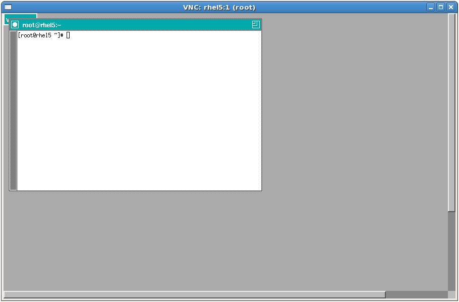A remote RHEL desktop session running TWM window manager