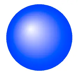 A glossy reflective sphere drawn with core graphics
