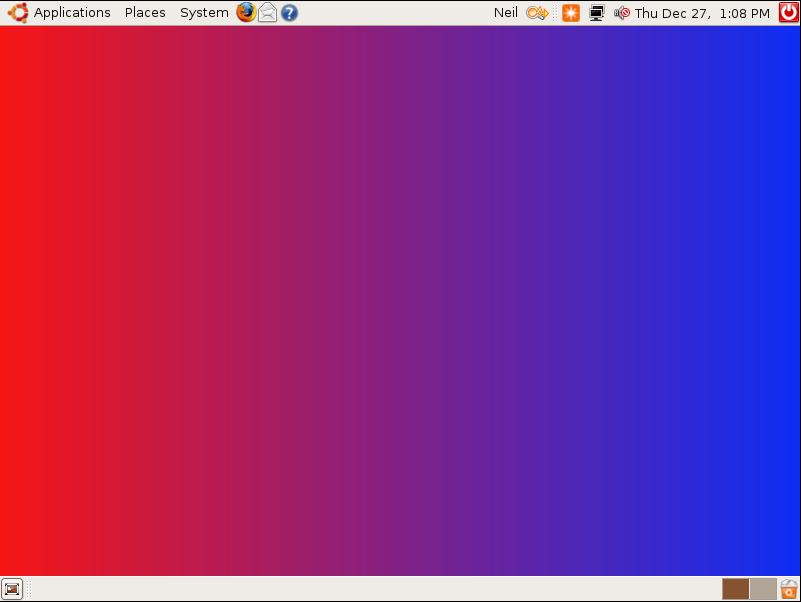 Ubuntu Desktop with Gradient background Image