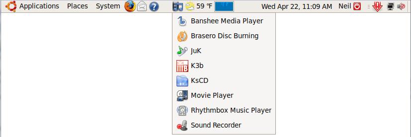 Accessory Menu added as a Icon to the Ubuntu Panel