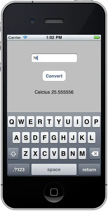 An example iPhone iOS 6 application running