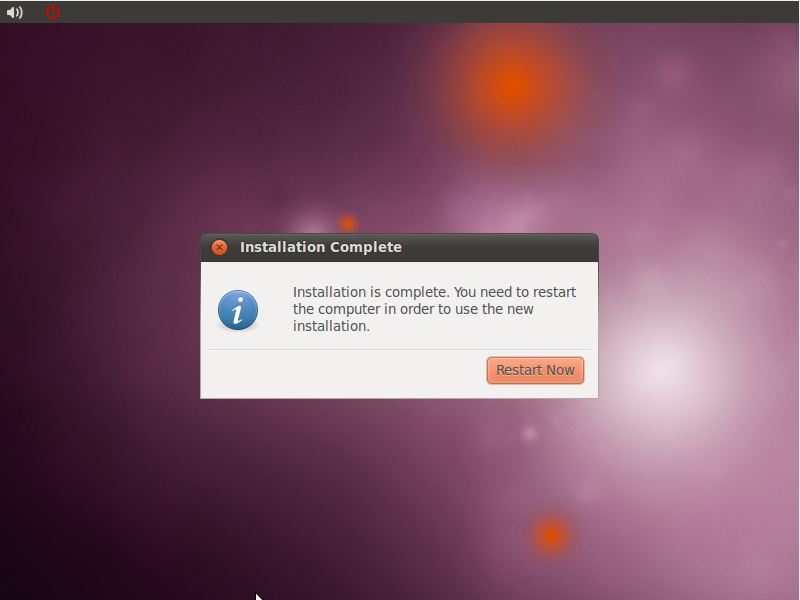 Ubuntu 10.10 Windows dual boot ready to restart
