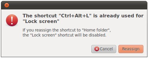 Attempting to define an invalid keyboard shortcut