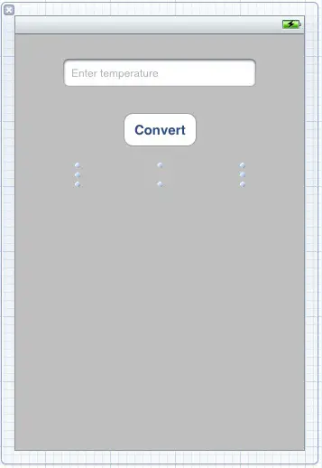 A completed user interface in Xcode 4 Interface Builder panel