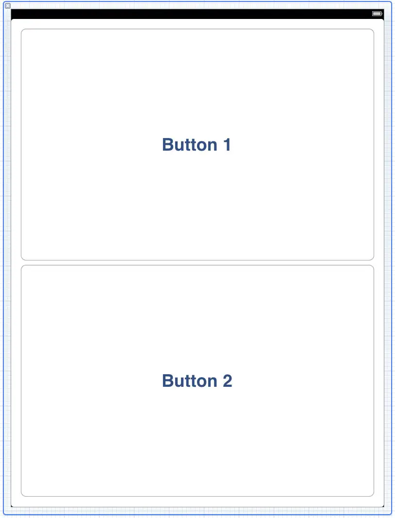 ipad Xcode 4 layout example UI with 2 large buttons