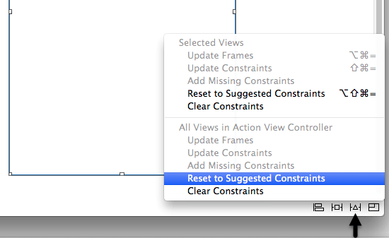 Xcode 6 reset constraints.png