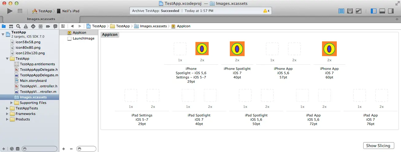 Xcode 5 image assets catalog