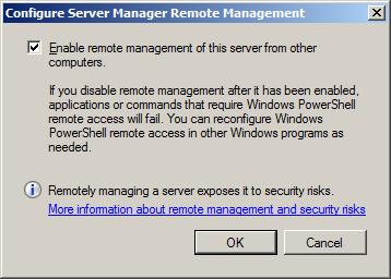 Enabling Windows Server 2008 R2 Remote Server Manager Administration