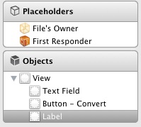 The Xcode 4.3 placeholders panel