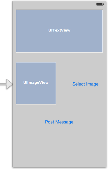 The user interface layout for an iOS 7 Facebook integration application