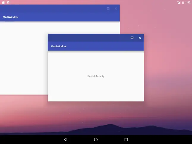 Android 7 freeform window in center