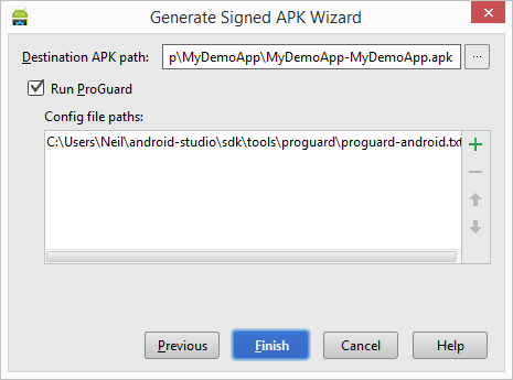 Generating a signed APK file in Android Studio