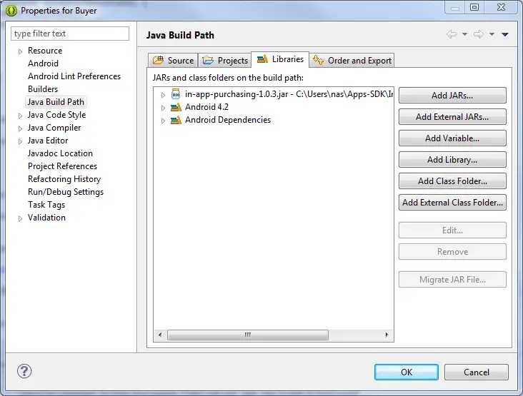 Configuring the Eclipse Java Build Path