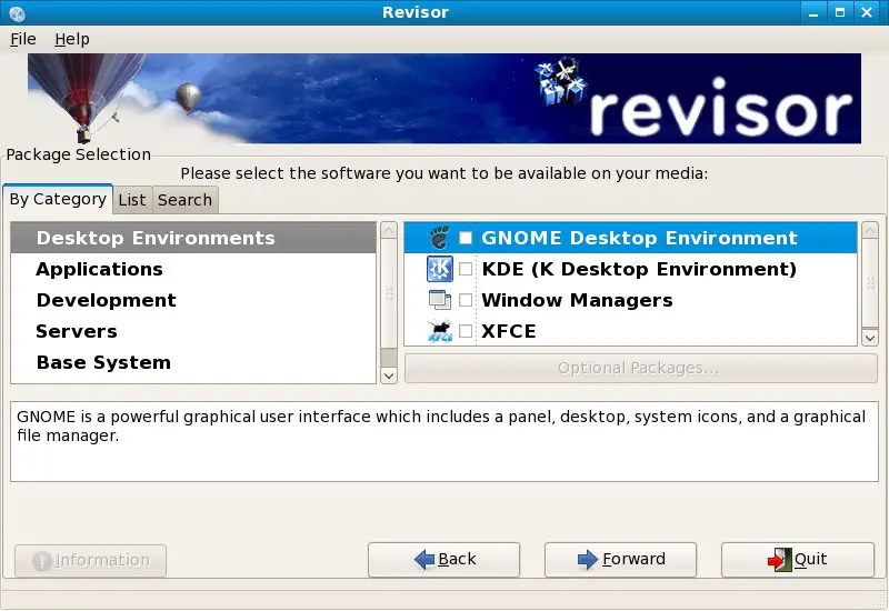 Fedora re-spin package selection