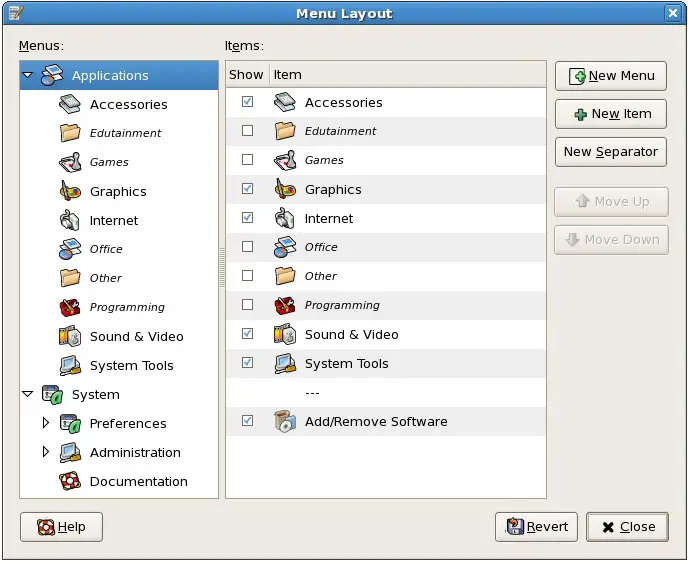 Editing an RHEL GNOME desktop menu