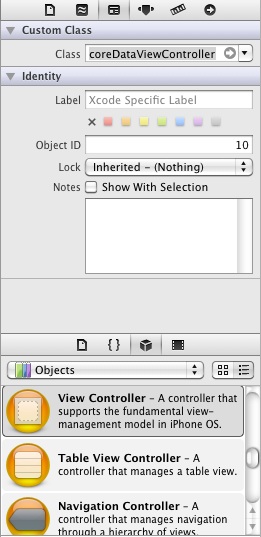 The Xcode 4 identity inspector panel