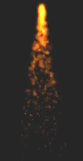 A rocket flame effect using the Xcode 5 particle emitter